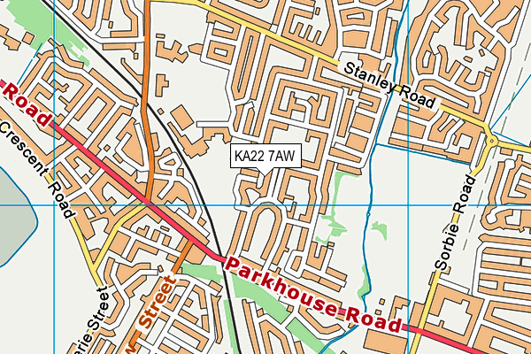 KA22 7AW map - OS VectorMap District (Ordnance Survey)