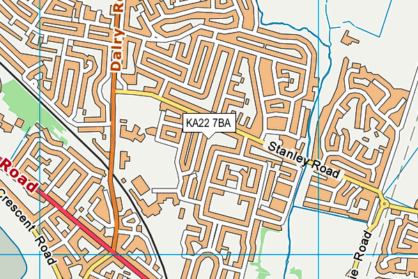 KA22 7BA map - OS VectorMap District (Ordnance Survey)