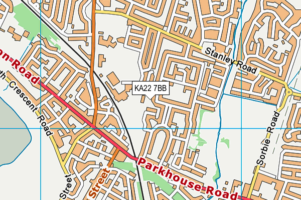 KA22 7BB map - OS VectorMap District (Ordnance Survey)