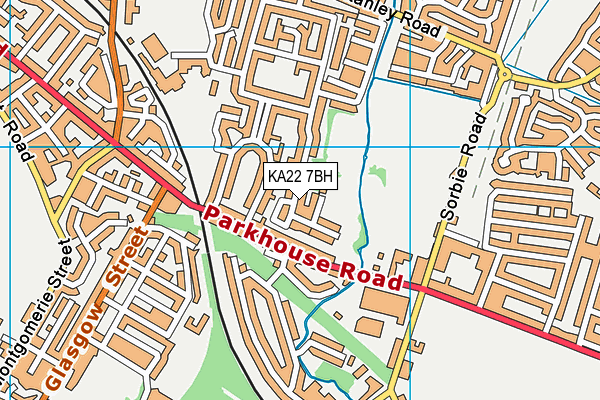 KA22 7BH map - OS VectorMap District (Ordnance Survey)