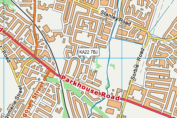 KA22 7BJ map - OS VectorMap District (Ordnance Survey)