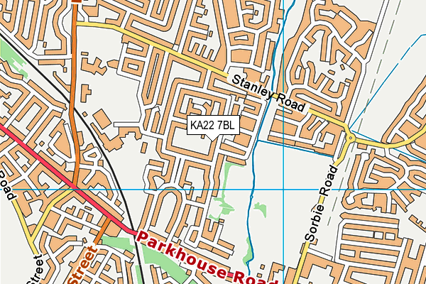 KA22 7BL map - OS VectorMap District (Ordnance Survey)