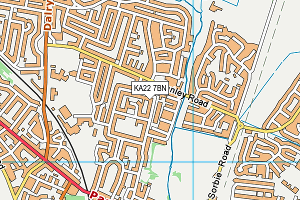 KA22 7BN map - OS VectorMap District (Ordnance Survey)