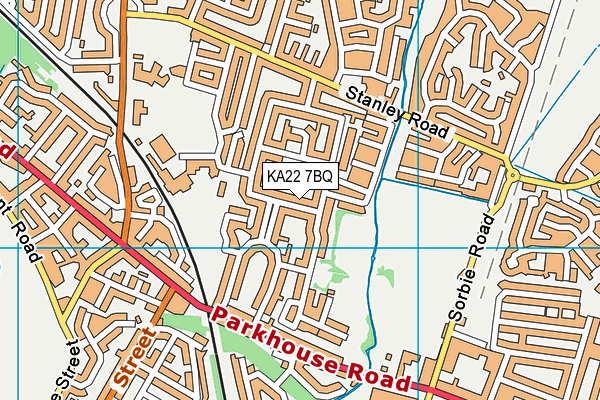 KA22 7BQ map - OS VectorMap District (Ordnance Survey)