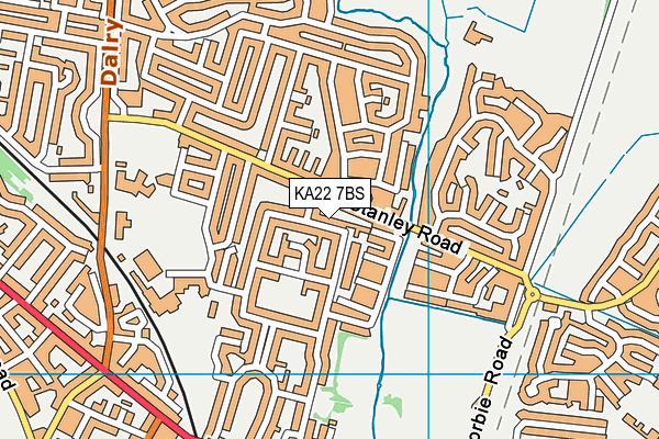 KA22 7BS map - OS VectorMap District (Ordnance Survey)