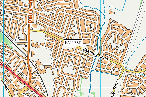 KA22 7BT map - OS VectorMap District (Ordnance Survey)