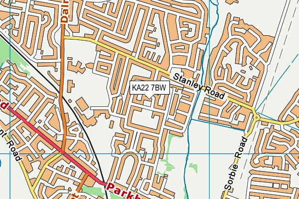 KA22 7BW map - OS VectorMap District (Ordnance Survey)
