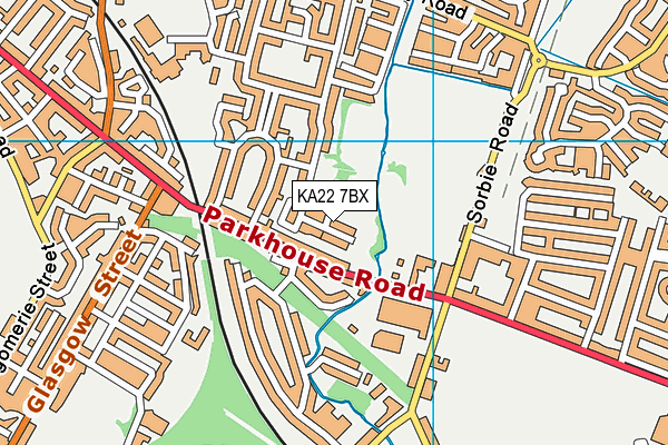 KA22 7BX map - OS VectorMap District (Ordnance Survey)