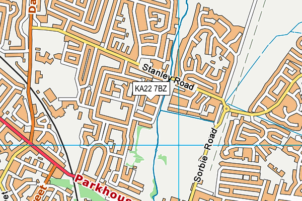 KA22 7BZ map - OS VectorMap District (Ordnance Survey)