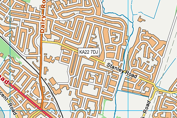 KA22 7DJ map - OS VectorMap District (Ordnance Survey)