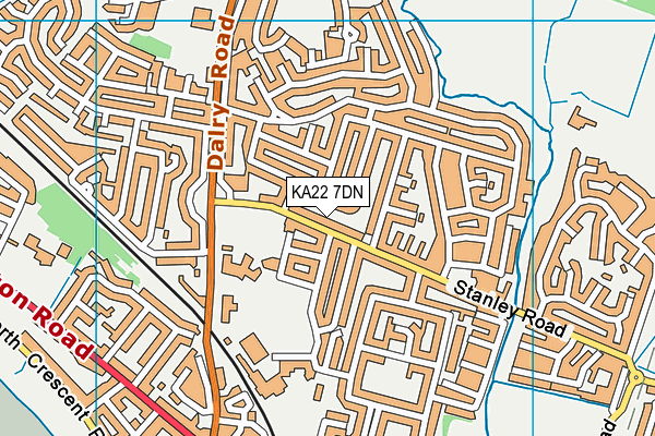 KA22 7DN map - OS VectorMap District (Ordnance Survey)