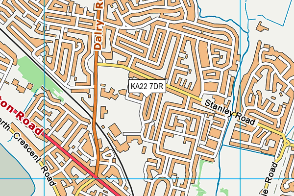 KA22 7DR map - OS VectorMap District (Ordnance Survey)