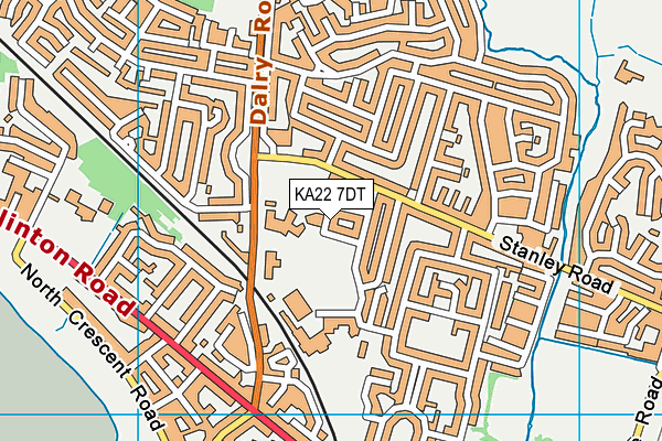 KA22 7DT map - OS VectorMap District (Ordnance Survey)