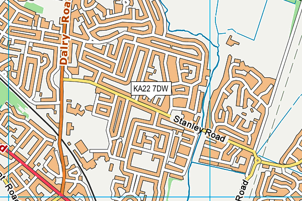 KA22 7DW map - OS VectorMap District (Ordnance Survey)