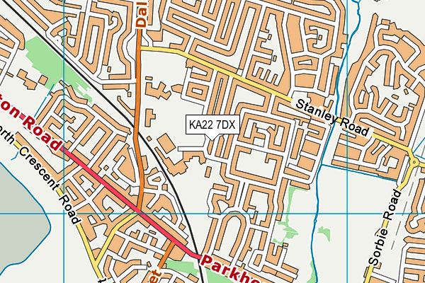 KA22 7DX map - OS VectorMap District (Ordnance Survey)