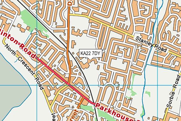 KA22 7DY map - OS VectorMap District (Ordnance Survey)