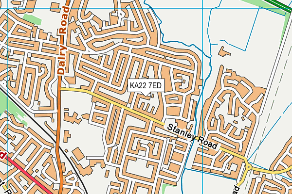 KA22 7ED map - OS VectorMap District (Ordnance Survey)