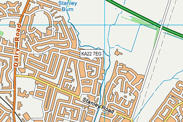 KA22 7EG map - OS VectorMap District (Ordnance Survey)