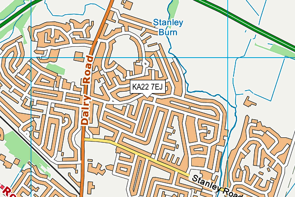 KA22 7EJ map - OS VectorMap District (Ordnance Survey)