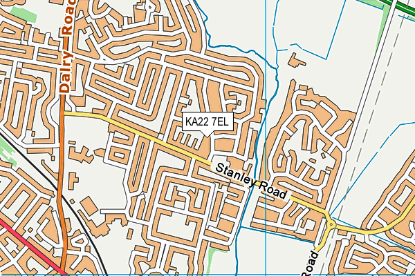 KA22 7EL map - OS VectorMap District (Ordnance Survey)