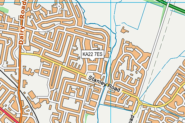 KA22 7ES map - OS VectorMap District (Ordnance Survey)