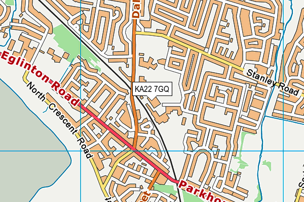 KA22 7GQ map - OS VectorMap District (Ordnance Survey)