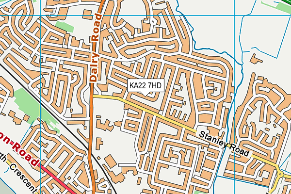 KA22 7HD map - OS VectorMap District (Ordnance Survey)
