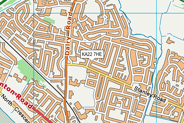 KA22 7HE map - OS VectorMap District (Ordnance Survey)