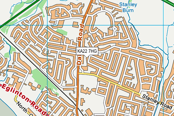 KA22 7HG map - OS VectorMap District (Ordnance Survey)