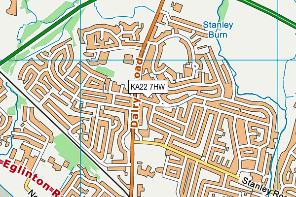 KA22 7HW map - OS VectorMap District (Ordnance Survey)