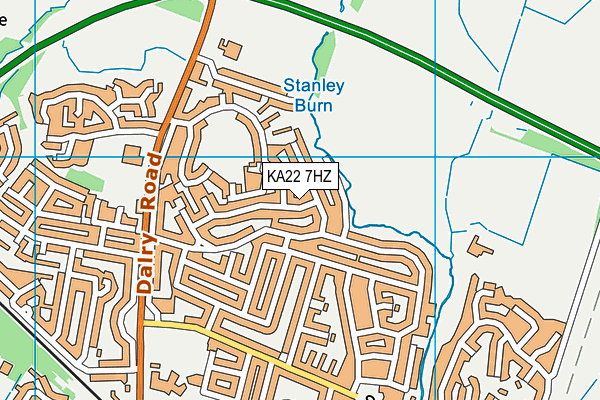 KA22 7HZ map - OS VectorMap District (Ordnance Survey)