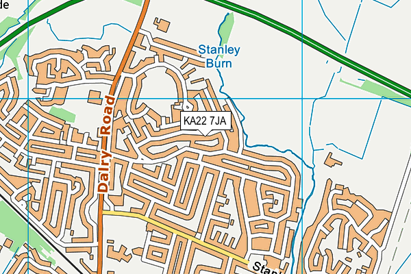 KA22 7JA map - OS VectorMap District (Ordnance Survey)