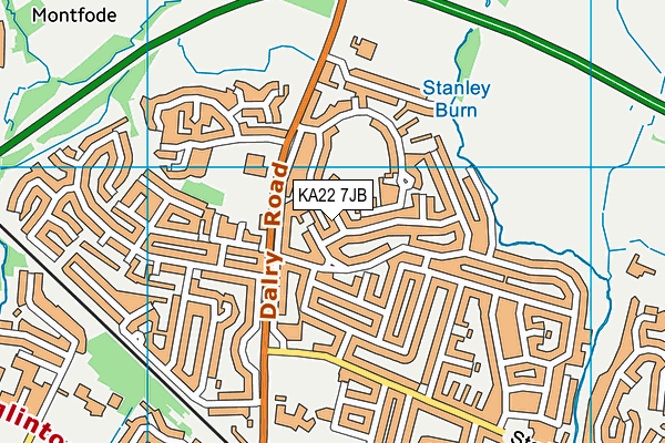 KA22 7JB map - OS VectorMap District (Ordnance Survey)