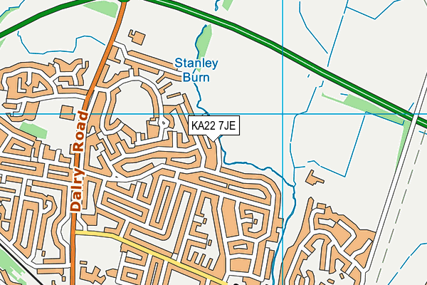 KA22 7JE map - OS VectorMap District (Ordnance Survey)