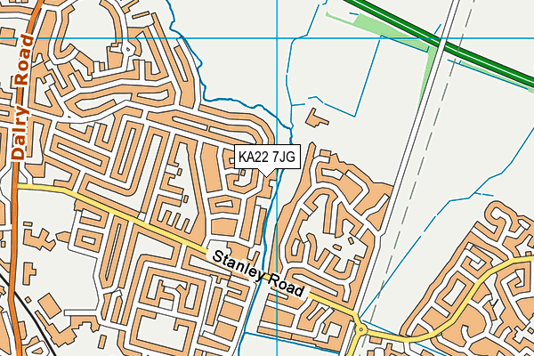 KA22 7JG map - OS VectorMap District (Ordnance Survey)