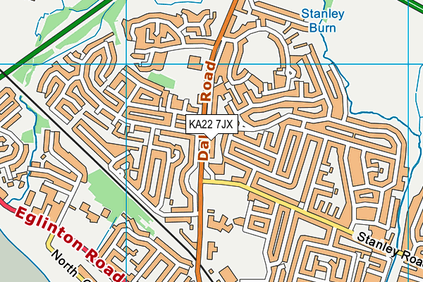 KA22 7JX map - OS VectorMap District (Ordnance Survey)