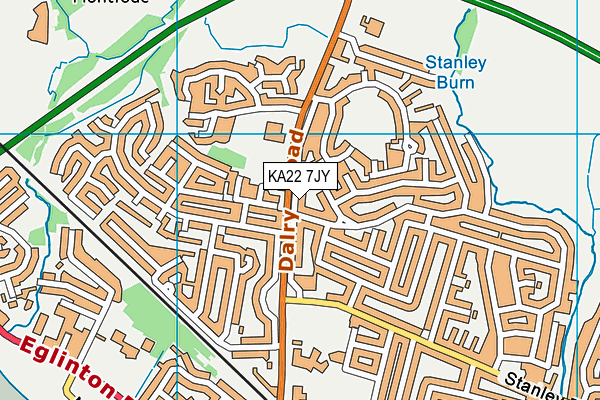KA22 7JY map - OS VectorMap District (Ordnance Survey)