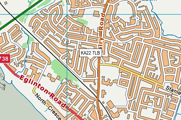 KA22 7LB map - OS VectorMap District (Ordnance Survey)