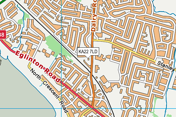 KA22 7LD map - OS VectorMap District (Ordnance Survey)