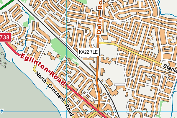 KA22 7LE map - OS VectorMap District (Ordnance Survey)