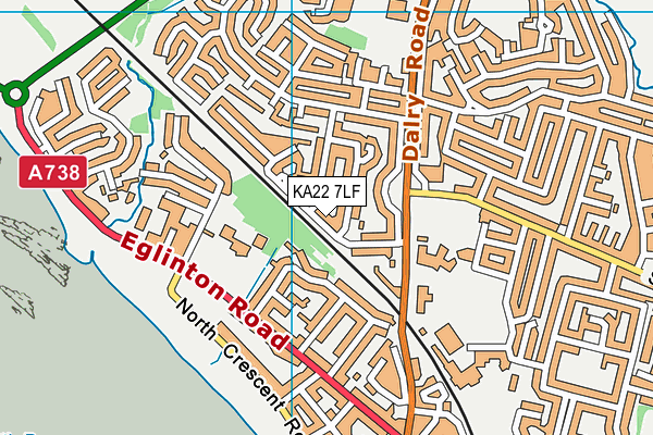 KA22 7LF map - OS VectorMap District (Ordnance Survey)