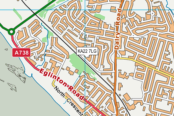 KA22 7LG map - OS VectorMap District (Ordnance Survey)