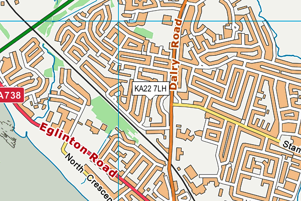 KA22 7LH map - OS VectorMap District (Ordnance Survey)