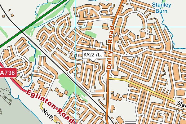 KA22 7LJ map - OS VectorMap District (Ordnance Survey)