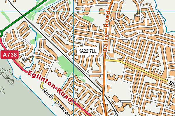 KA22 7LL map - OS VectorMap District (Ordnance Survey)