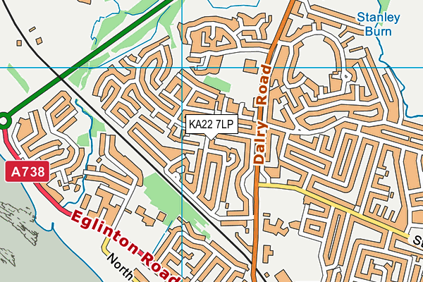 KA22 7LP map - OS VectorMap District (Ordnance Survey)