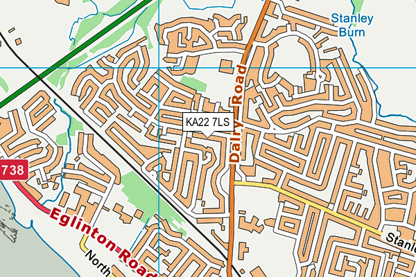 KA22 7LS map - OS VectorMap District (Ordnance Survey)