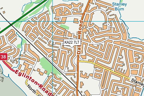 KA22 7LT map - OS VectorMap District (Ordnance Survey)