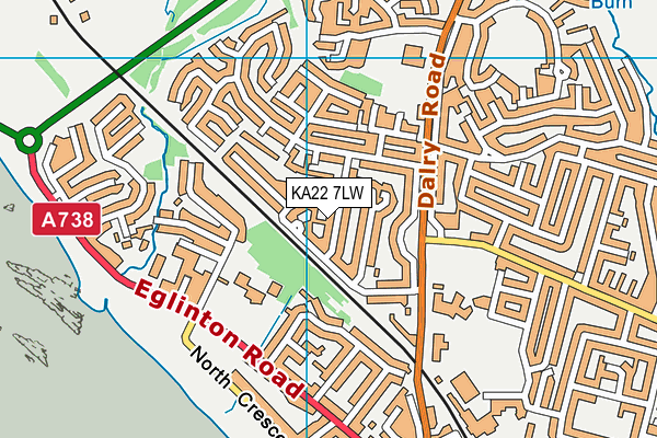 KA22 7LW map - OS VectorMap District (Ordnance Survey)