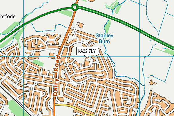 KA22 7LY map - OS VectorMap District (Ordnance Survey)